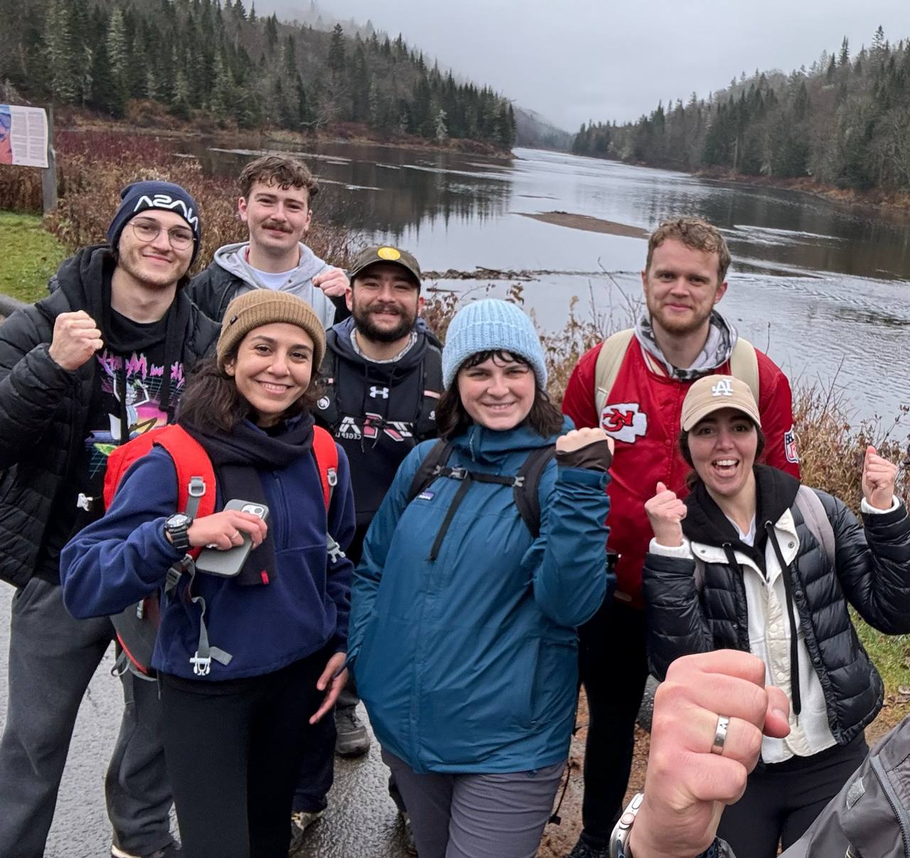 Hiking with research group